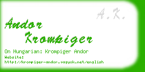 andor krompiger business card